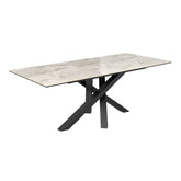 Samurai  High Gloss Light Grey Ceramic Extending Dining Table